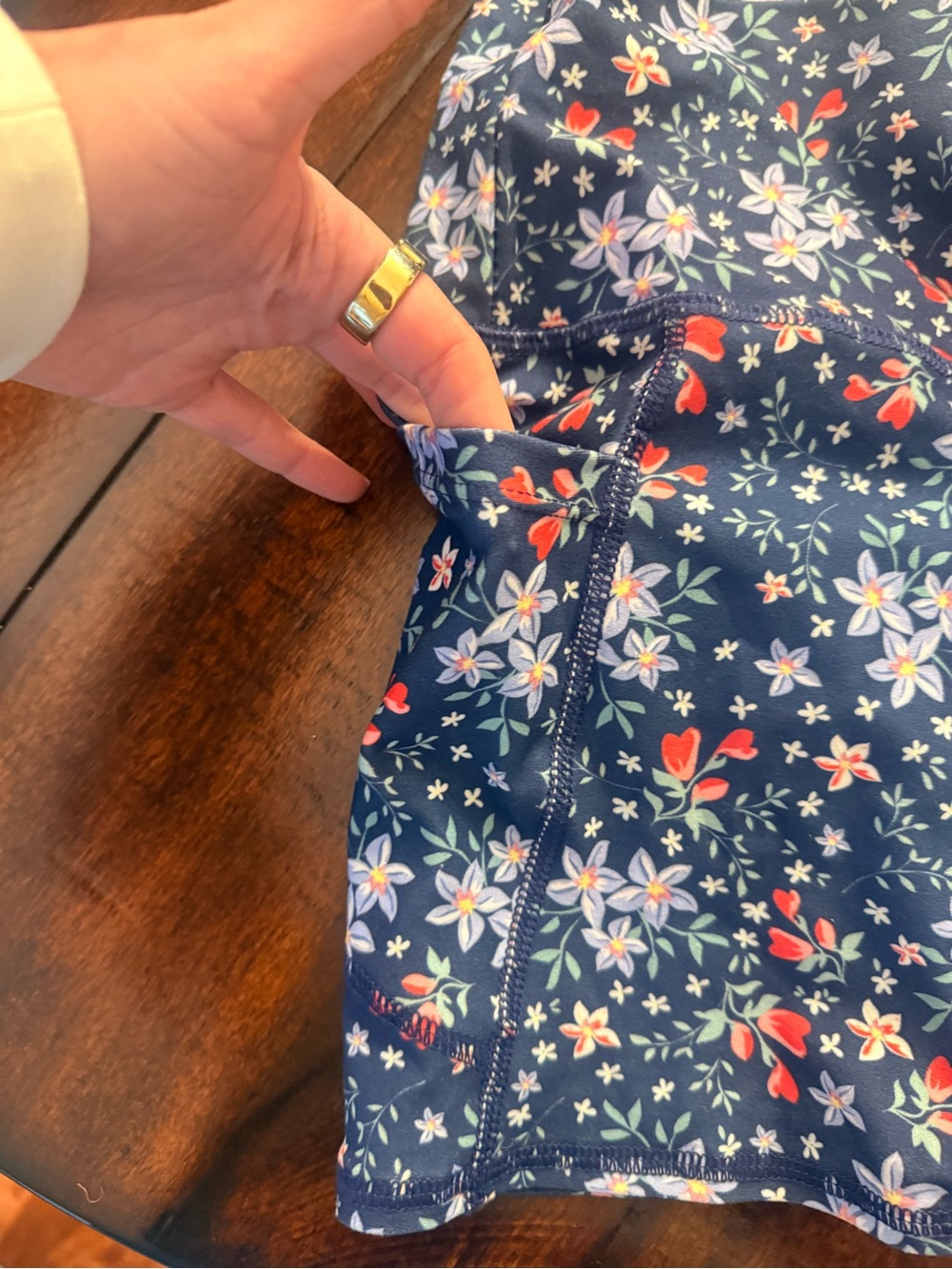Evolution and Creation Navy Floral High-Waist Athletic Shorts - Picture 4 of 4